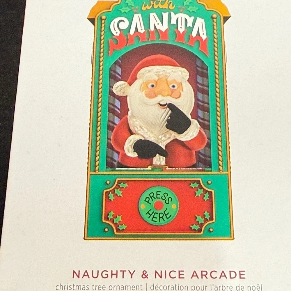 2023 Hallmark Keepsake Santa Ornament Naughty and Nice Arcade Music Light &Sound